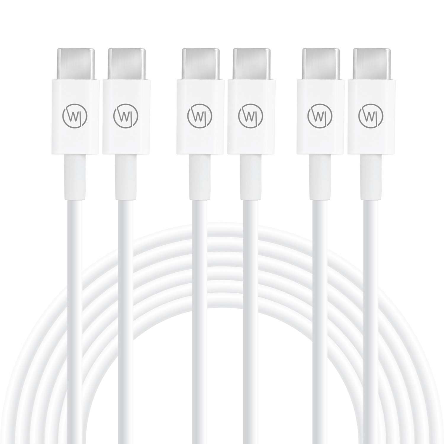 WICKED CHILI 3x Charge Ladekabel, USB-C 1 auf weiss und Air, MacBook 3A m, / (1m / 60W) Pro USB C Kabel / iPad 20V Ladekabel für Fast