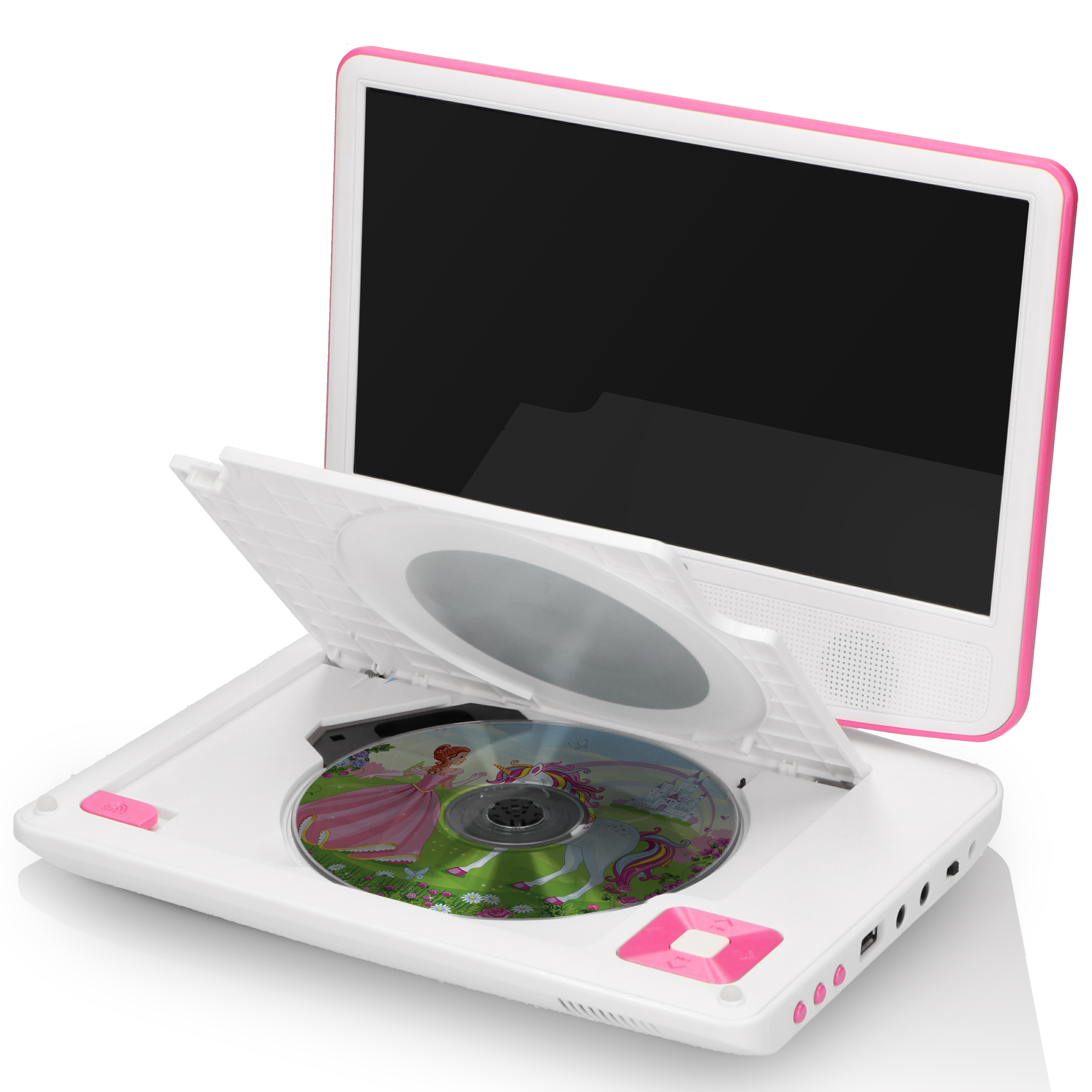 LENCO DVP-910PK Tragbarer DVD-Spieler, Weiß-Pink