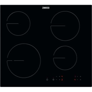 Placa de vitrocerámica - ZANUSSI ZHRN642K, 4 zonas, 3,8 cm, Negro