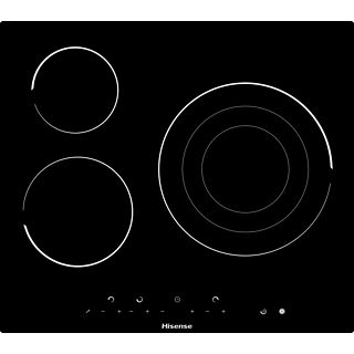 Placa de vitrocerámica - HISENSE E6322C 3, 3 zonas, 60 cm, Negro