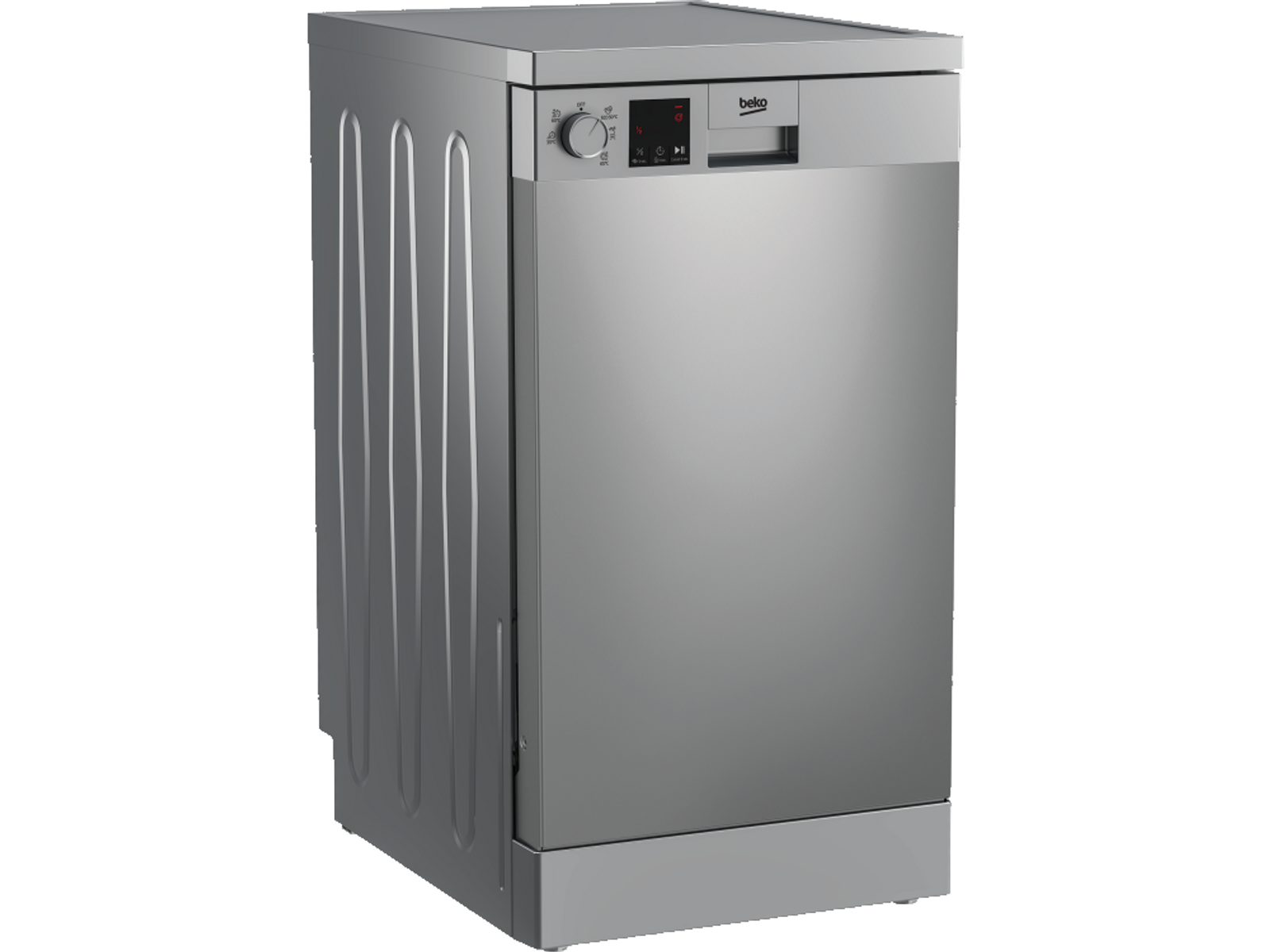 LAVASTOVIGLIE Compatta (45 cm) BEKO DVS05024X, Programmi 5, Dimensioni: L 45 cm, A 850 mm, P 600 mm, Rumorosità 49 dB(A), Consumo di acqua 11,9 l, Acciaio inox, Classe E