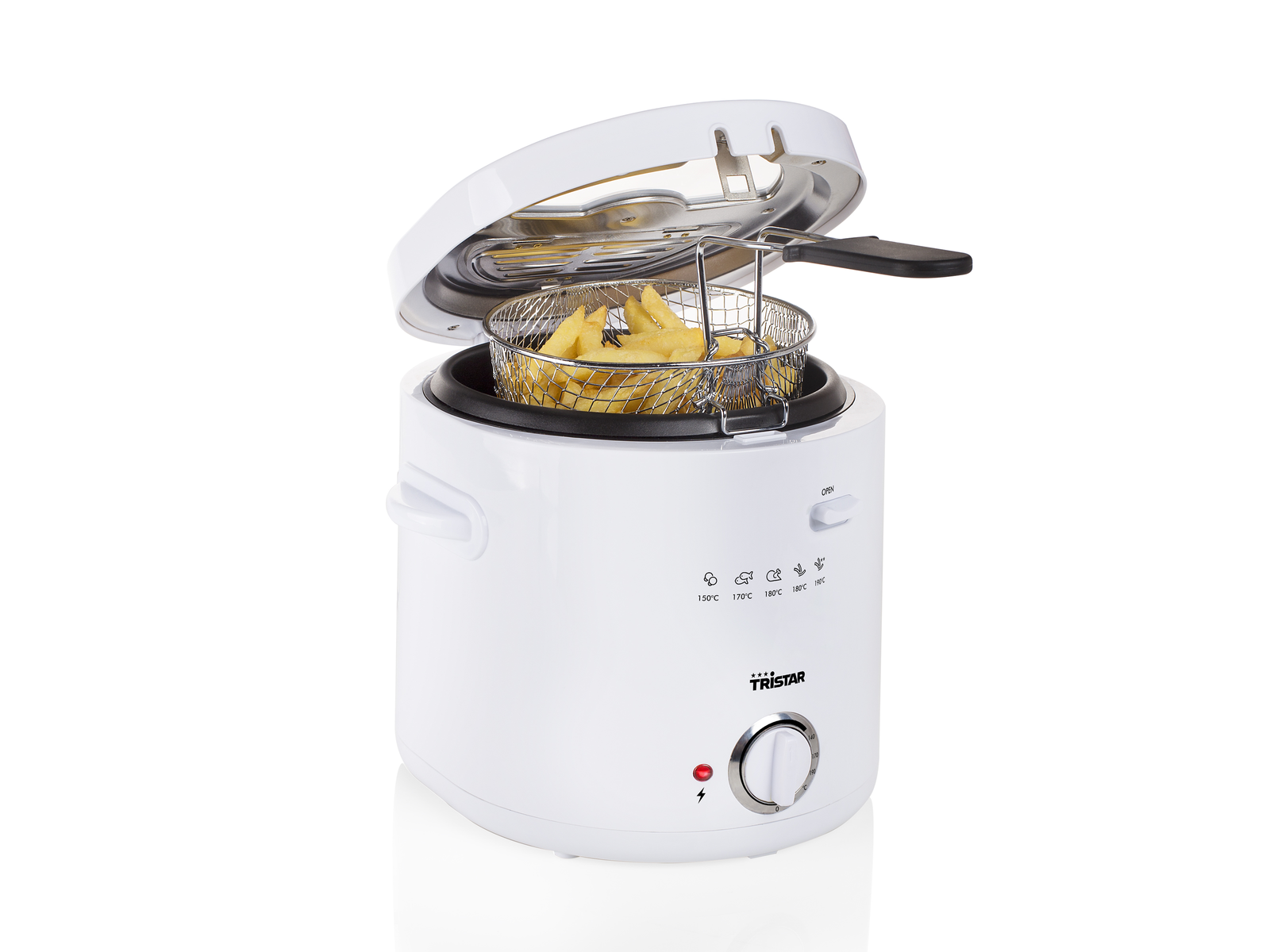 Freidora con aceite - FR-6941 TRISTAR, 1000 W, 1,5 l, Blanco