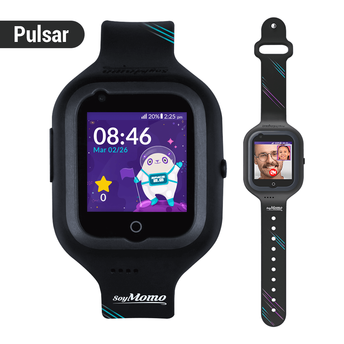 Silikon, Space Schwarz SOYMOMO Kinder Smartwatch 2.0
