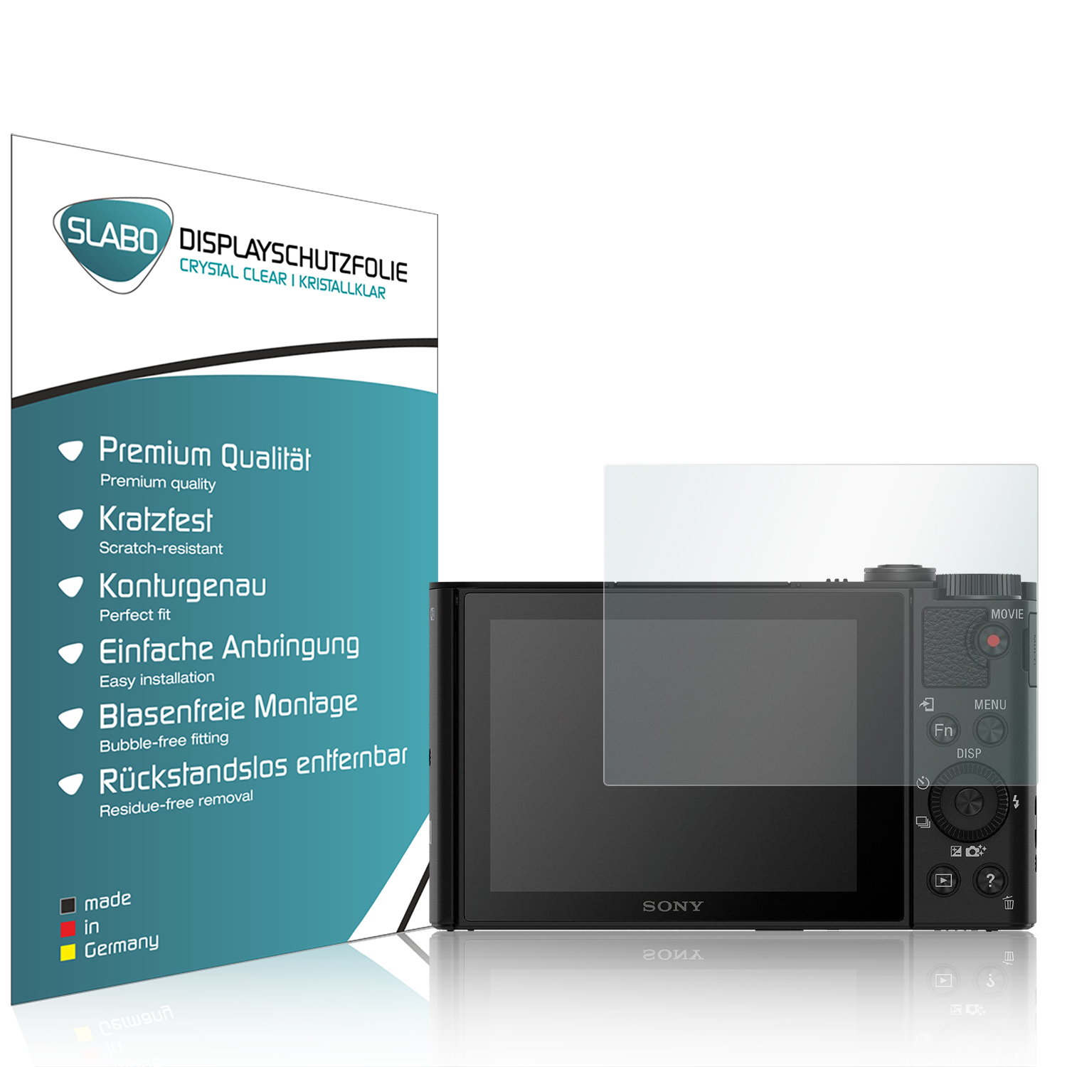 SLABO 4 x Displayschutzfolie Crystal Displayschutz(für DSC-WX500) Clear Cyber-shot Sony