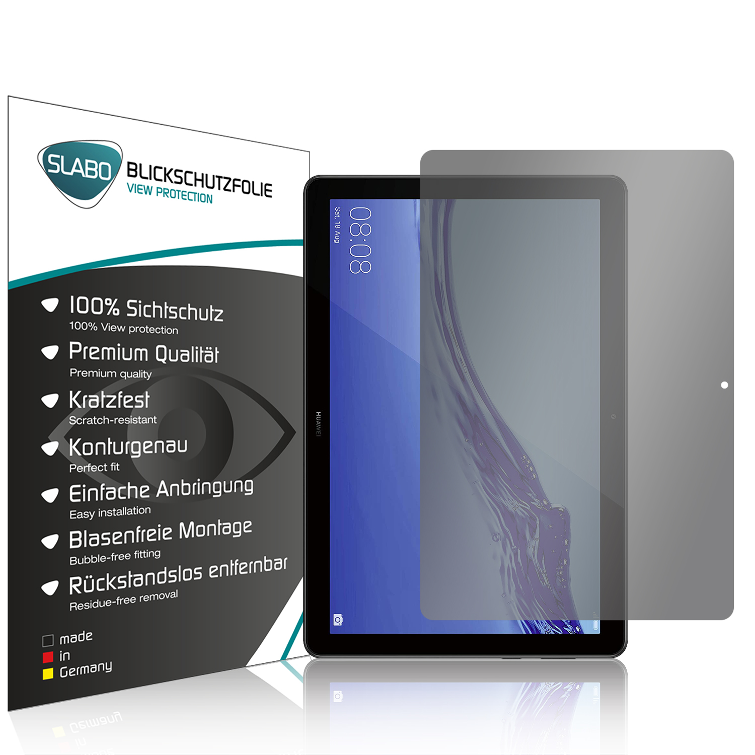 SLABO Blickschutzfolie View Protection Wi-Fi)) MediaPad Schwarz T5 Huawei 360° 10 | (10,1\