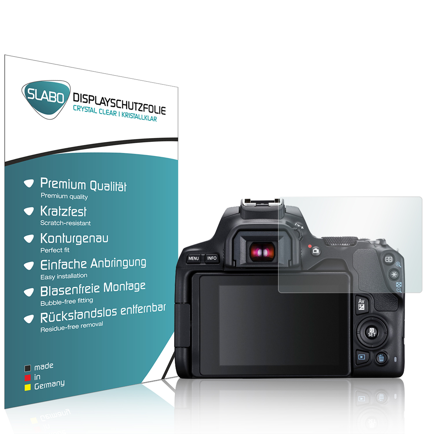 Canon Crystal 4 Displayschutzfolie Clear Displayschutz(für SLABO 250D) x EOS