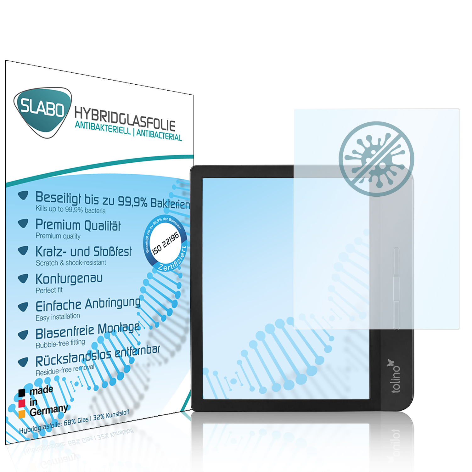 SLABO antibakterielle Displayschutz(für 5) flexible Tolino Hybridglasfolie Vision