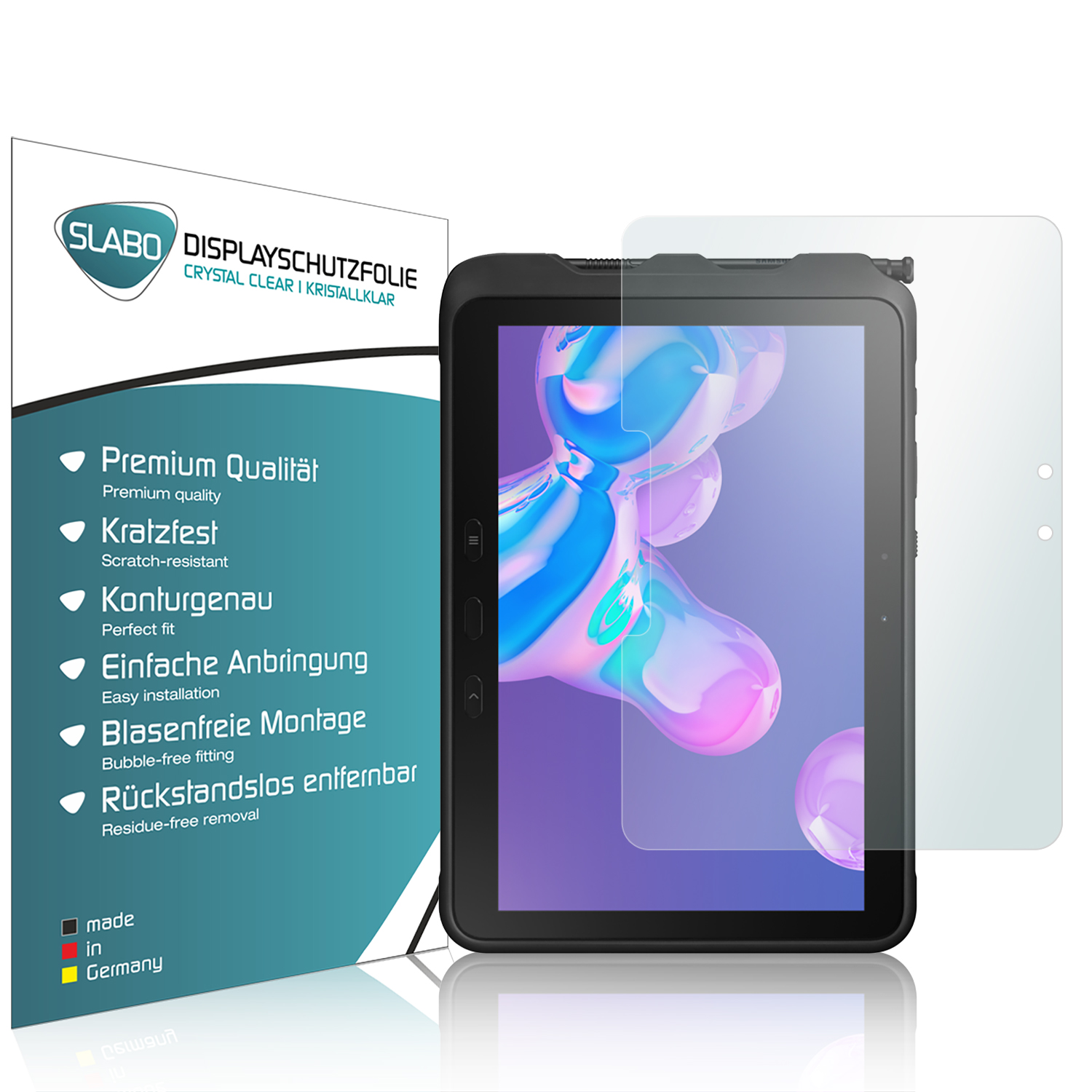 SLABO 2 x | Displayschutzfolie | SM-T545)) (SM-T540 Wi-Fi) Galaxy Clear Active Tab Pro (LTE Samsung Crystal Displayschutz(für