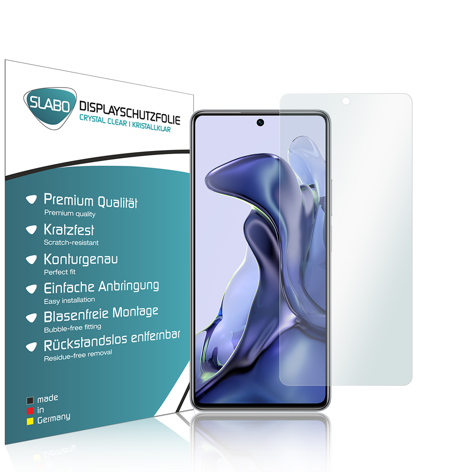 SLABO 4 x Crystal Clear Pro) 11T | Displayschutz(für 11T Xiaomi