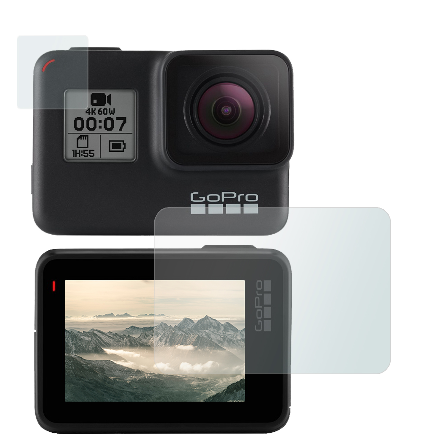 SLABO 4 x Displayschutzfolie Clear HERO5 Crystal (2018) | HERO6 | HERO GoPro | HERO7) Displayschutz(für