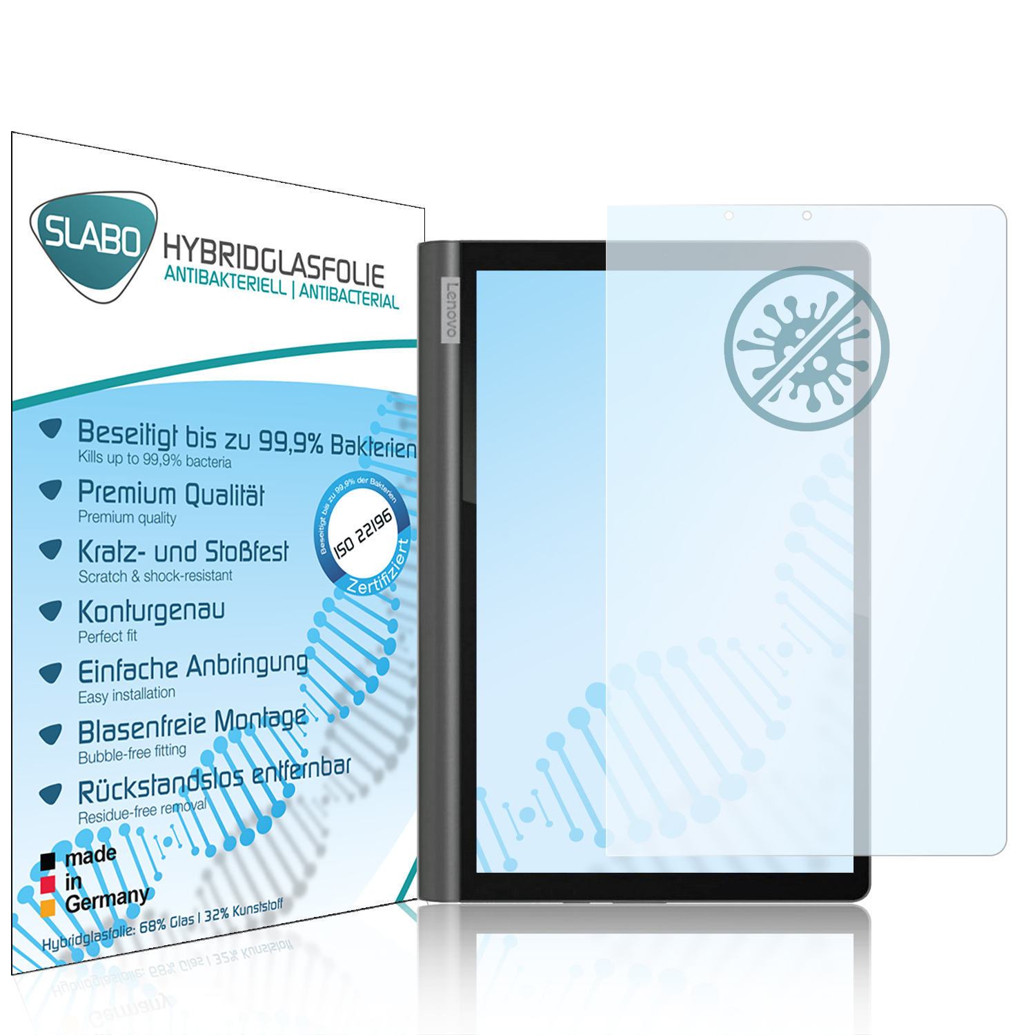 SLABO antibakterielle flexible Hybridglasfolie Displayschutz(für Smart Tab Lenovo Yoga 10,1\