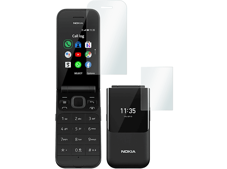 SLABO 4 x Displayschutzfolie Crystal Clear Displayschutz(für Nokia 2720 Flip)