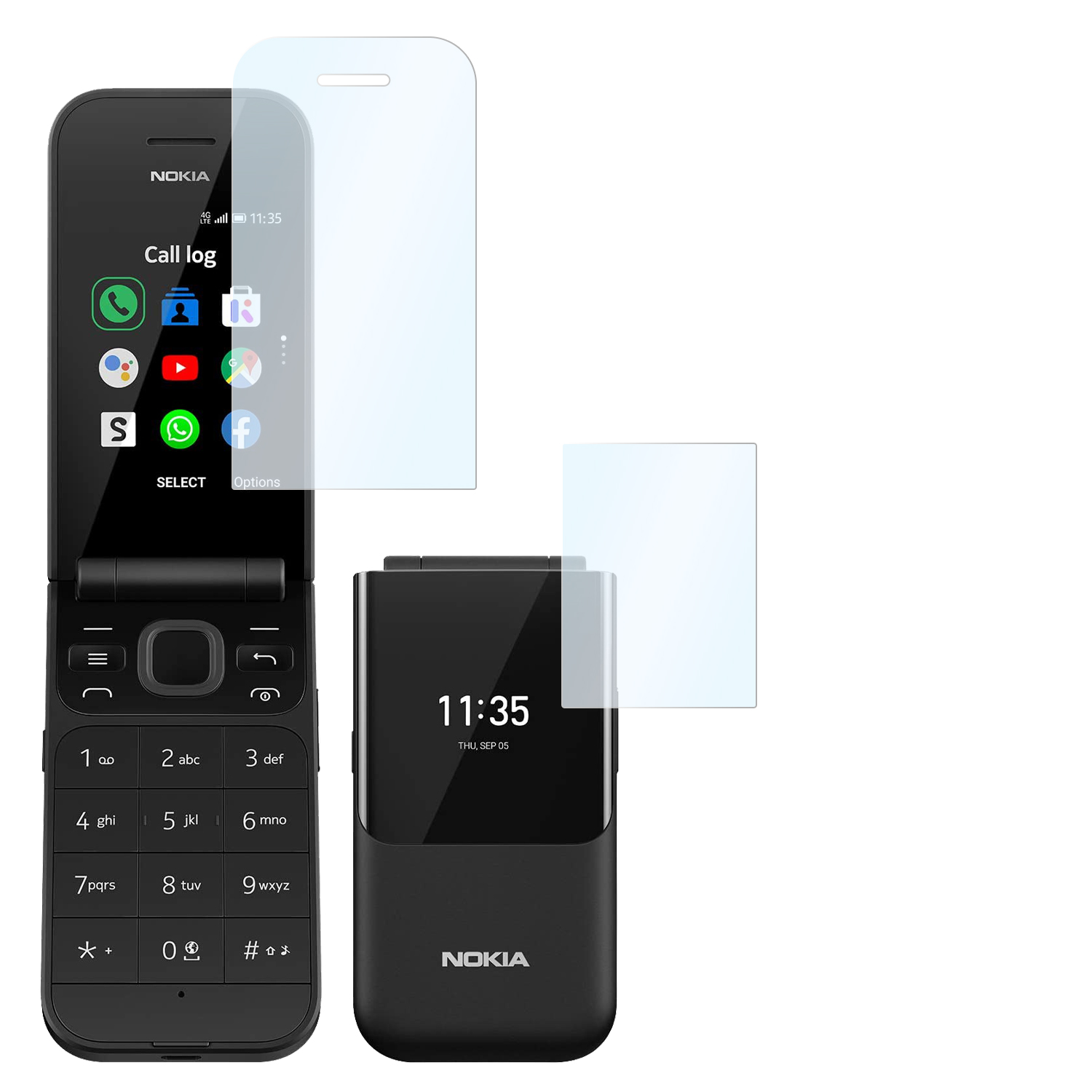Nokia Shockproof Panzerschutzfolie Displayschutz(für 2x SLABO Flip) 2720