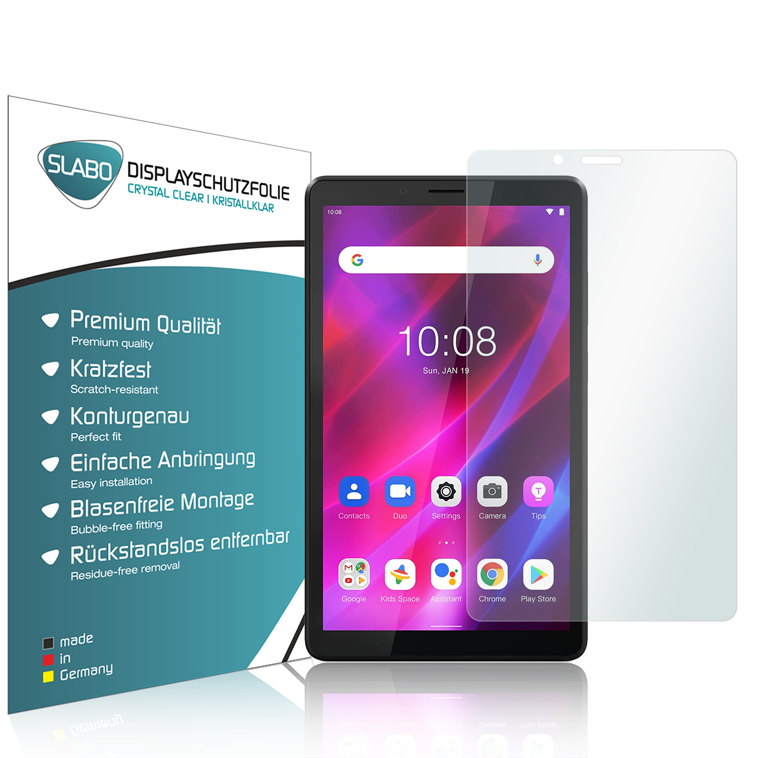 Clear (3. Displayschutz(für x SLABO Lenovo Tab Displayschutzfolie 2 Gen)) Crystal M7