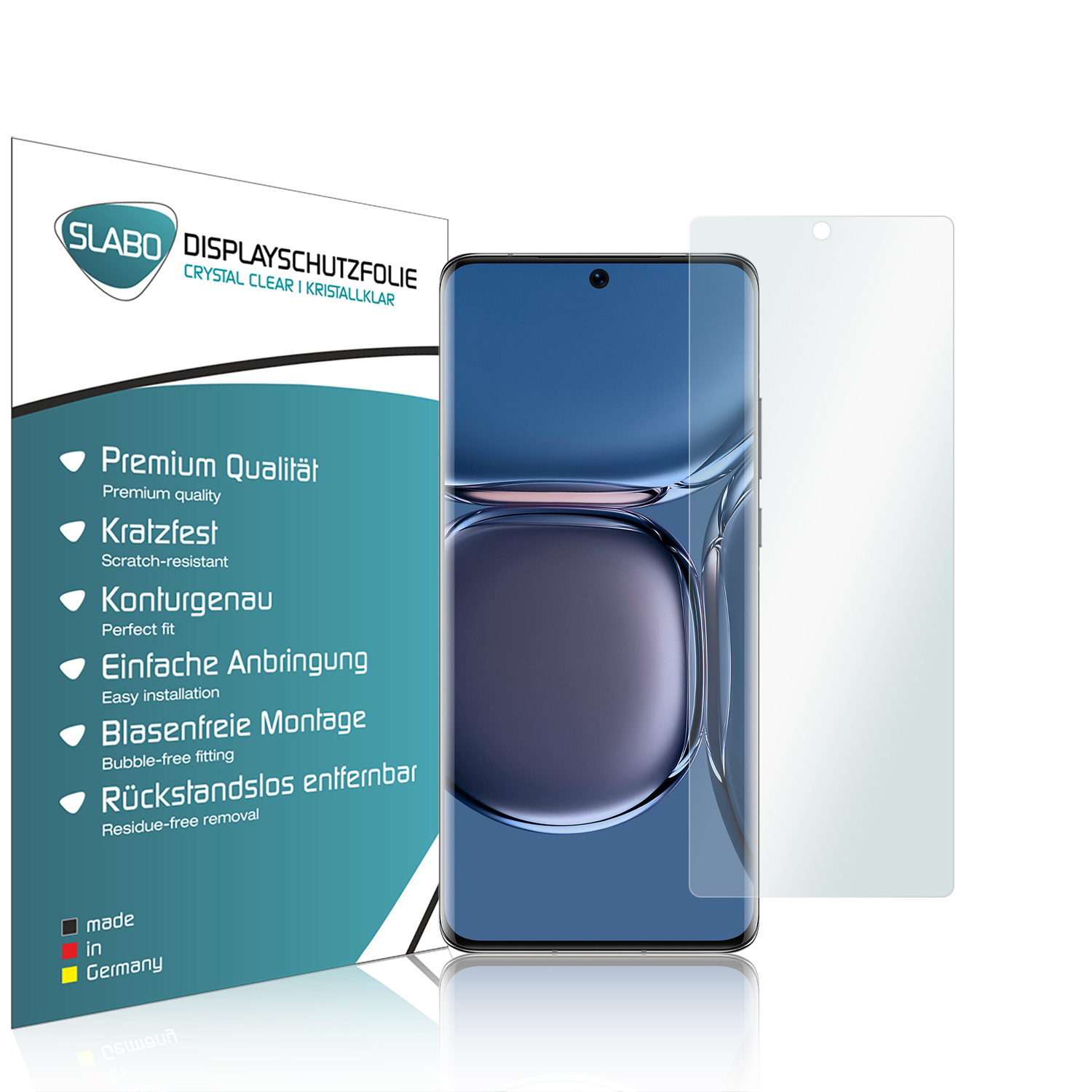 SLABO 4 x Pro) Displayschutz(für P50 Clear Displayschutzfolie Huawei Crystal