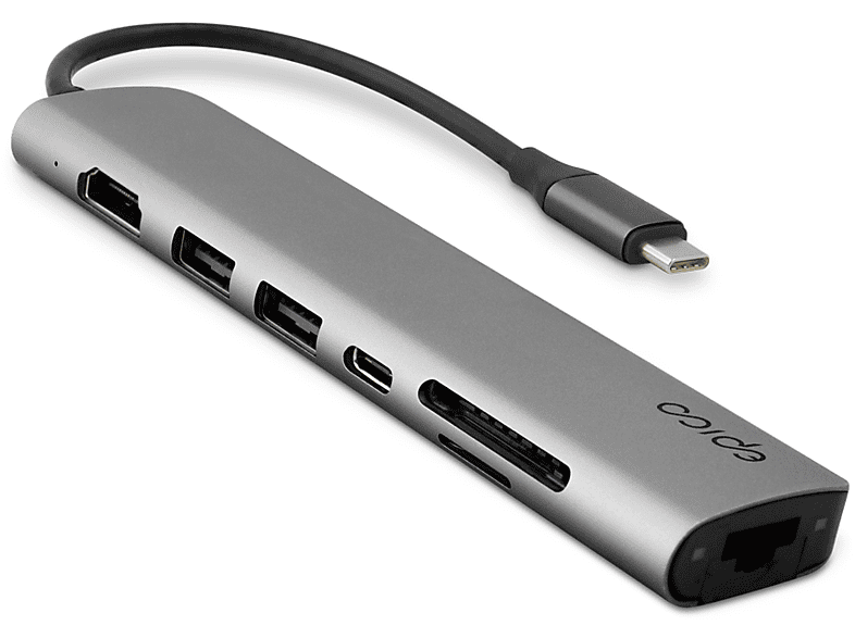 EPICO Type-C HUB MULTIMEDIA 3, USB-C HUB, Space Grau
