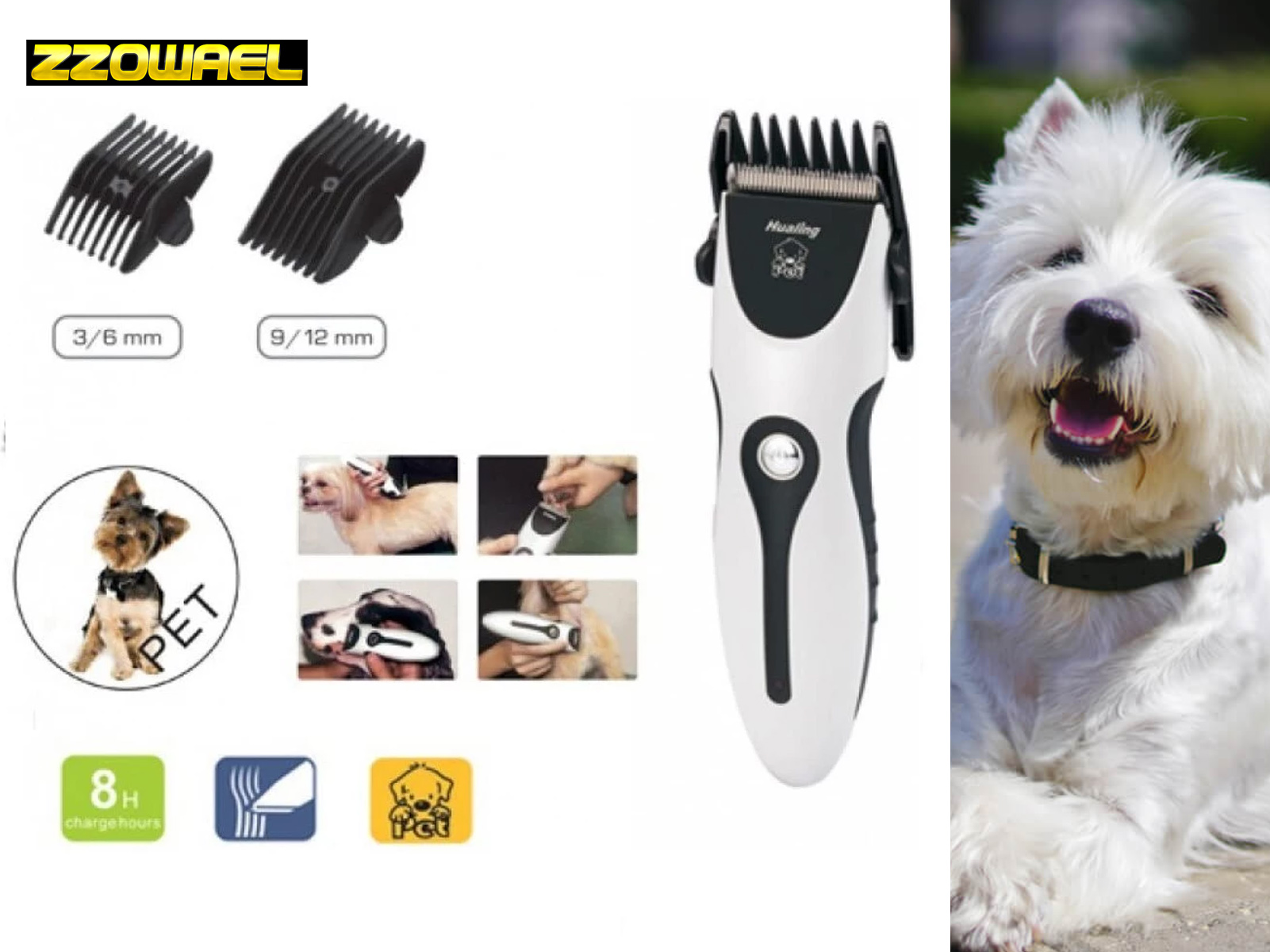 Cortapelos para mascotas KLACK DOGKZOWAEL, para Perro, Máquina de cortar  el pelo perros Blanco