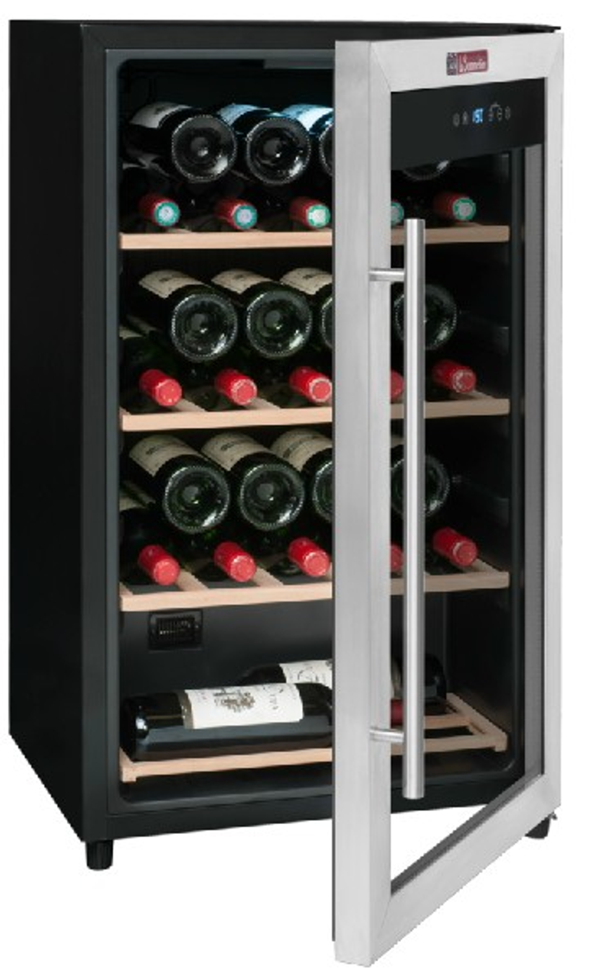 Vinoteca Sommeliere Ls36a 36 botellas 4 bandejas led negro la sommelière para e inox mandos 3botellas