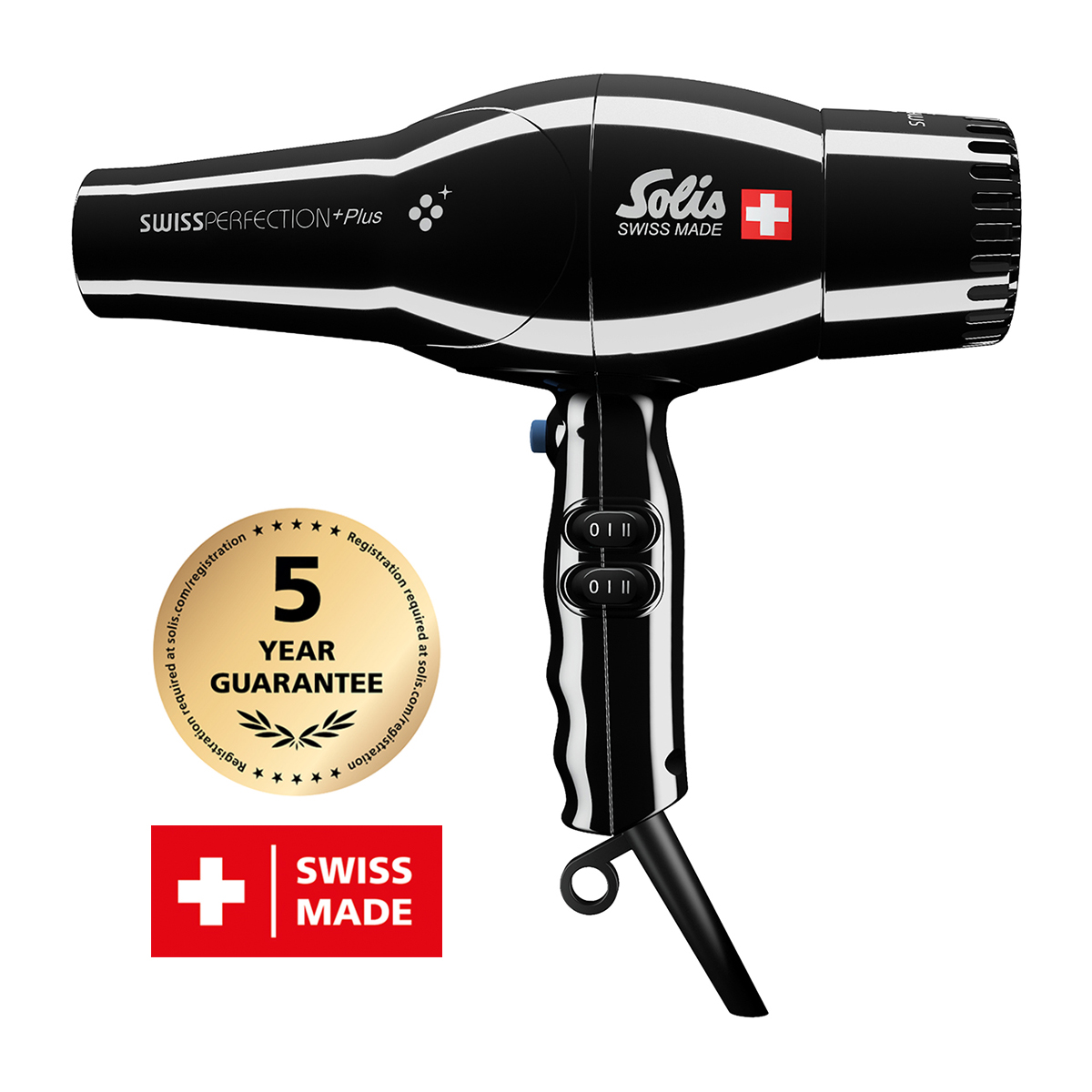 SOLIS Plus Watt) Haartrockner Schwarz SWITZERLAND (2300 OF Perfection 3801 Swiss