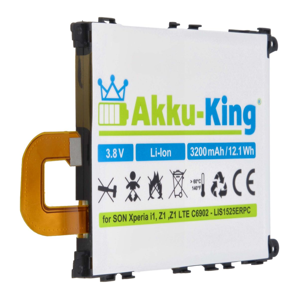 Volt, Akku Sony mit Li-Polymer AKKU-KING Handy-Akku, kompatibel LIS1525ERPC 3.8 3200mAh