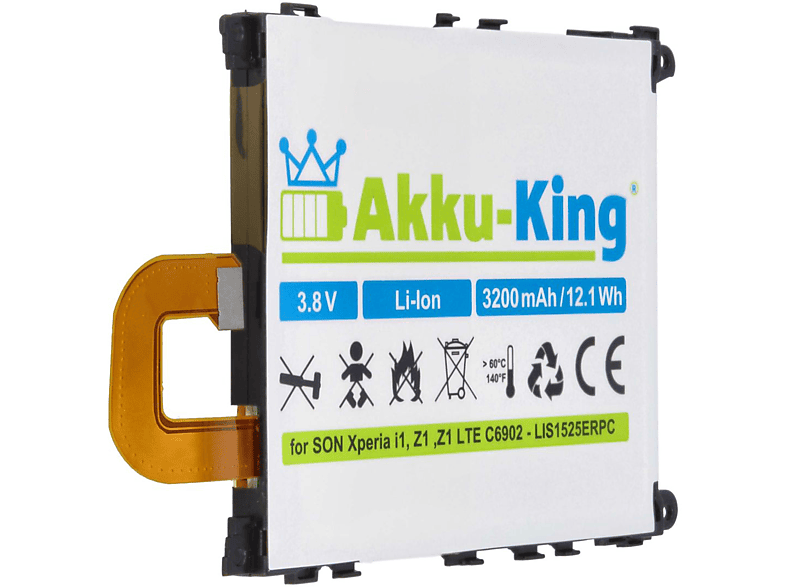 AKKU-KING Akku kompatibel mit Sony LIS1525ERPC Li-Polymer Handy-Akku, 3.8 Volt, 3200mAh