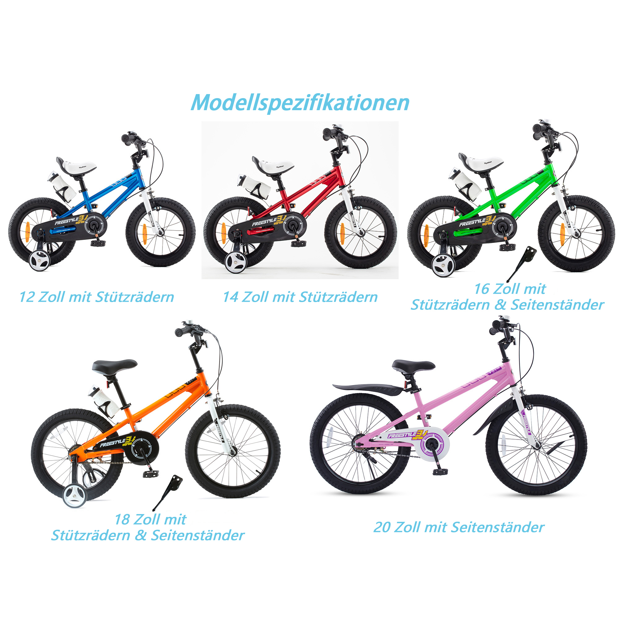 ROYALBABY Kinder FSW14 kids bike Kinder-Rad, Zoll, Weiß) 14 (Laufradgröße: Kinderfahrrad