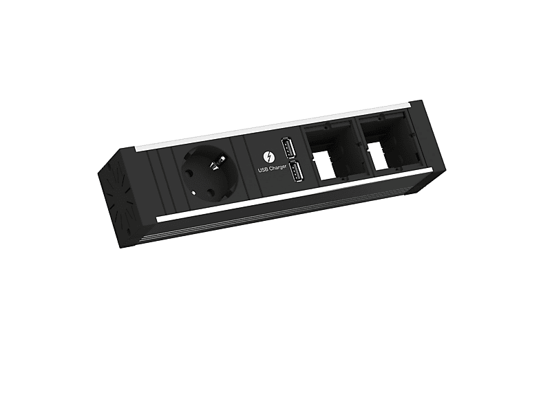BACHMANN VENID Einbau-Anschlussfelder USB-Charger 2x ABD VENID Schutzkontakt, 1x 2x