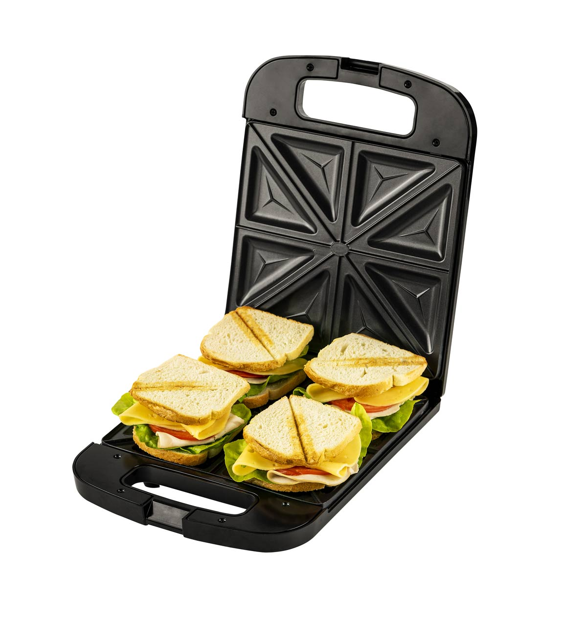 ADLER EUROPE AD-3055 XXL schwarz Sandwichmaker Scheiben Toast 4 für