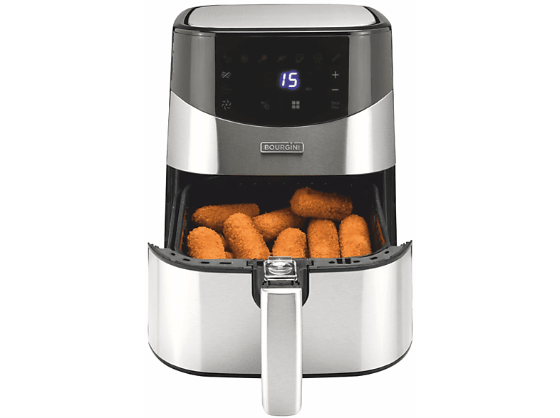 BOURGINI Digitaler health fryer Plus Heißluftfriteuse 1500 Watt Silber