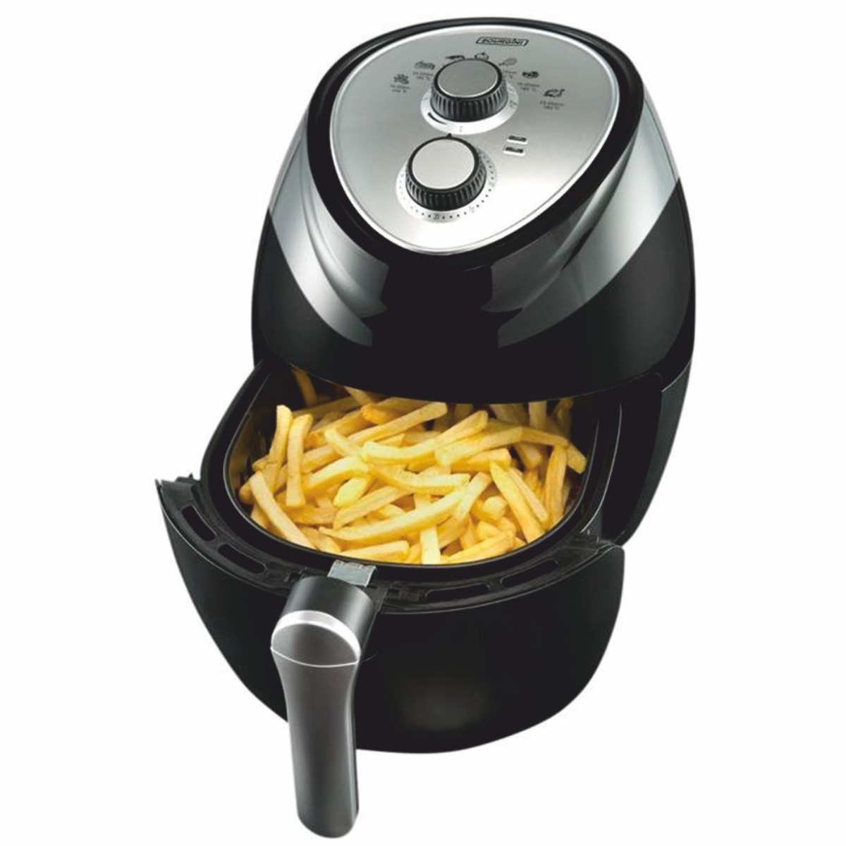 Freidora de aire - CONFORT HEALTH FRYER BOURGINI, 1300 W, 2,5 l, Negro y plateado