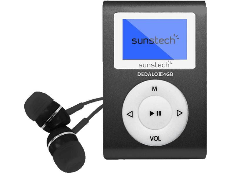 Reproductor MP3 Sunstech Tritón/ 4GB/ Resistente al agua/ Negro