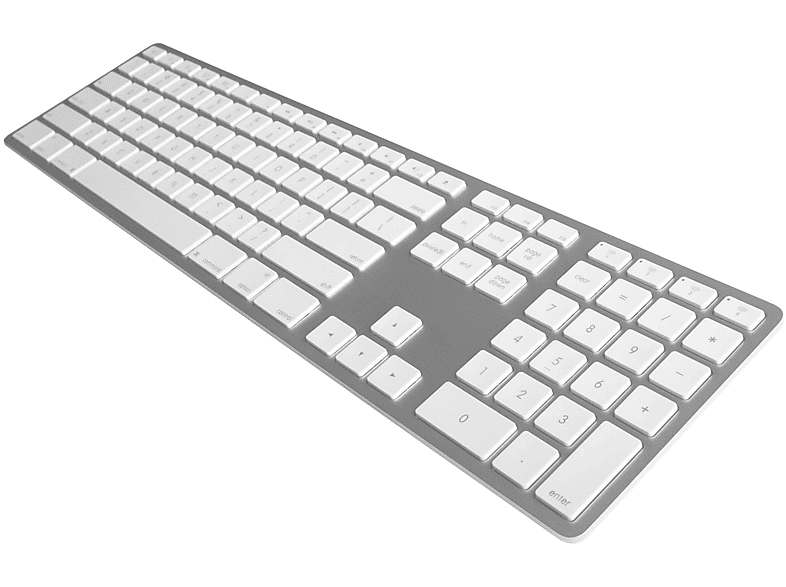 JENIMAGE FK418BTSQ-FR Layout ergonomische Tastatur, silber weiss