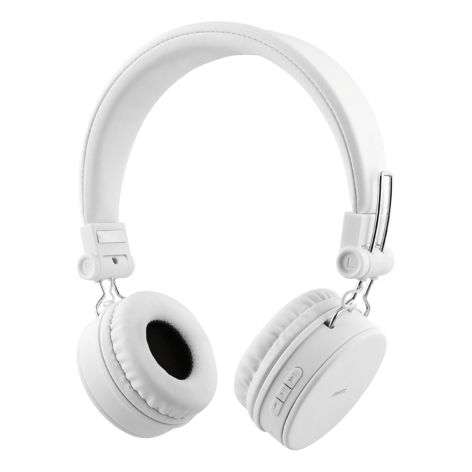 Kopfhörer, STREETZ weiß faltbar, Bluetooth Over-ear Kopfhörer