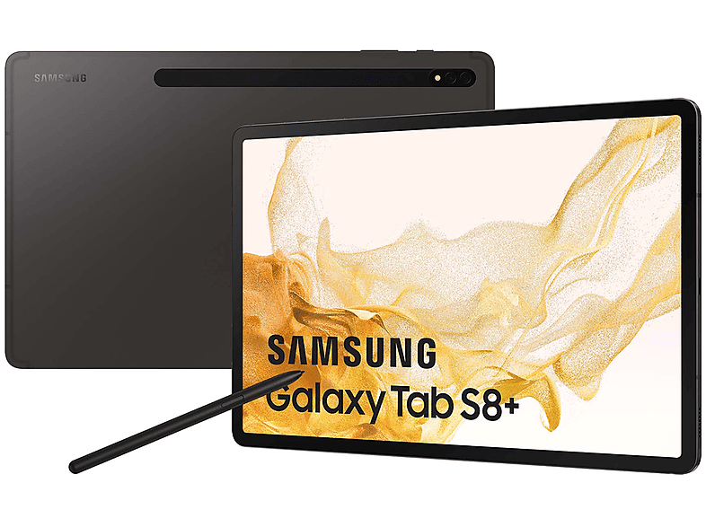 SAMSUNG GALAXY TAB S8+, Tablet, 256 GB, 12,4 Zoll, Grau