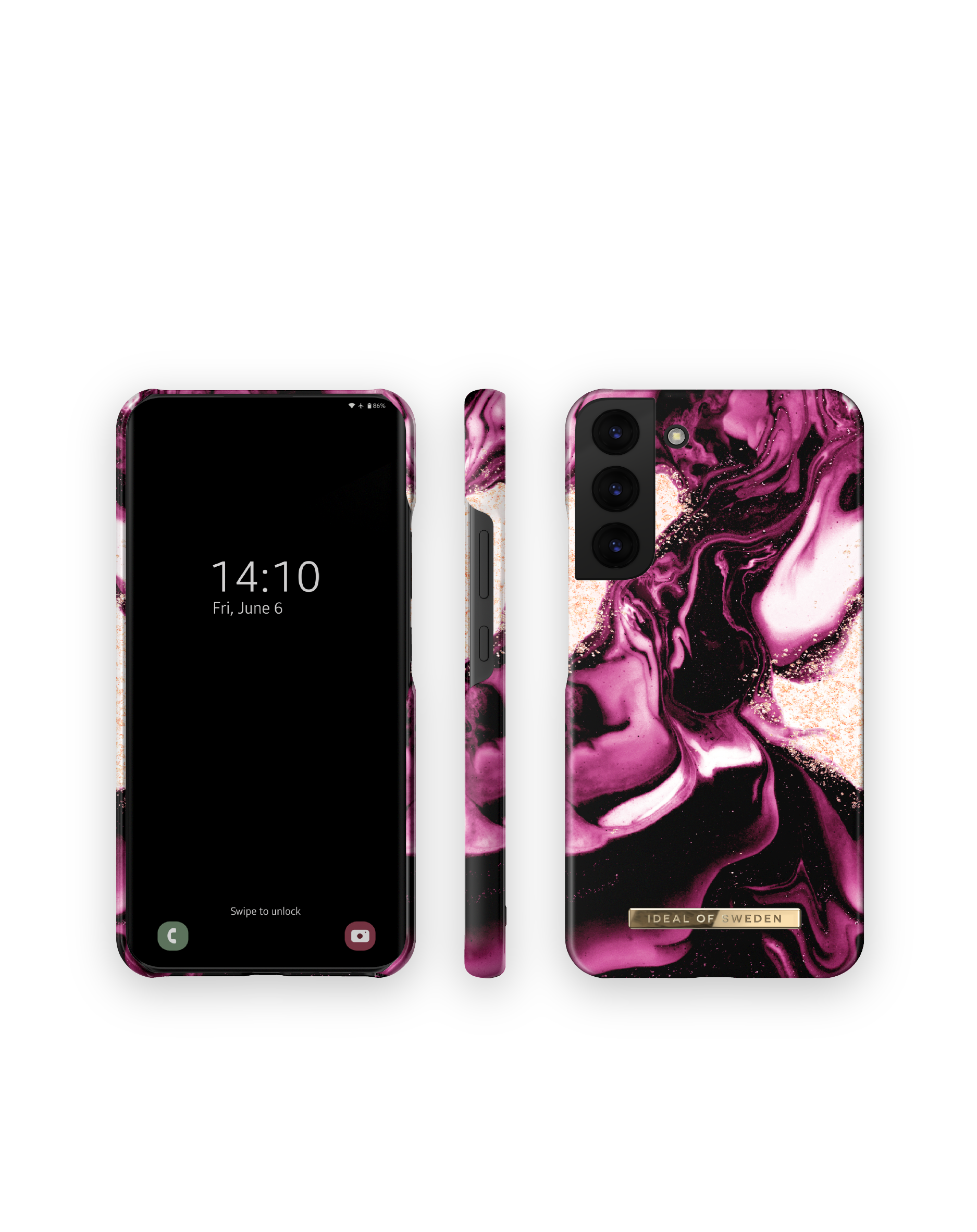IDFCAW21-S22P-319, Samsung, Backcover, Galaxy OF S22 Golden IDEAL Marble SWEDEN Ruby Plus,