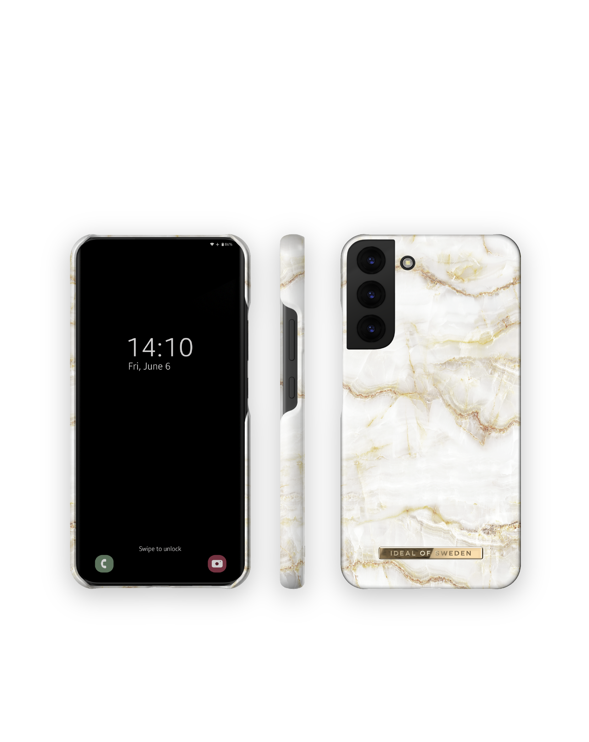 IDEAL OF SWEDEN IDFCSS20-S22P-194, Pearl Marble Galaxy Golden Samsung, S22 Backcover, Plus