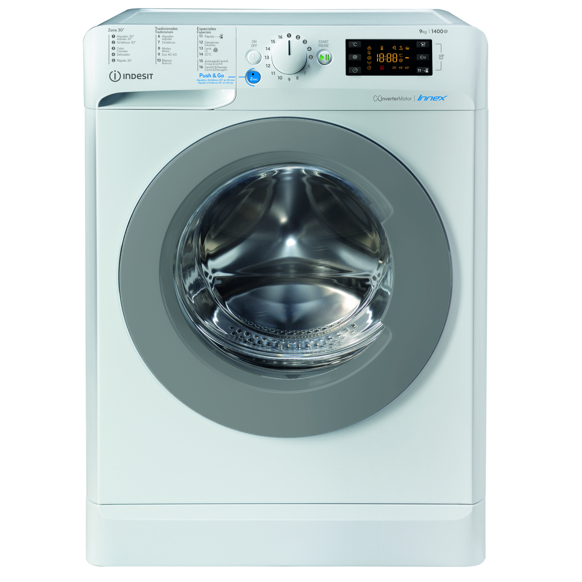 Lavadora carga frontal - BWE 91485X WS SPT N INDESIT, 9 kg, Blanco