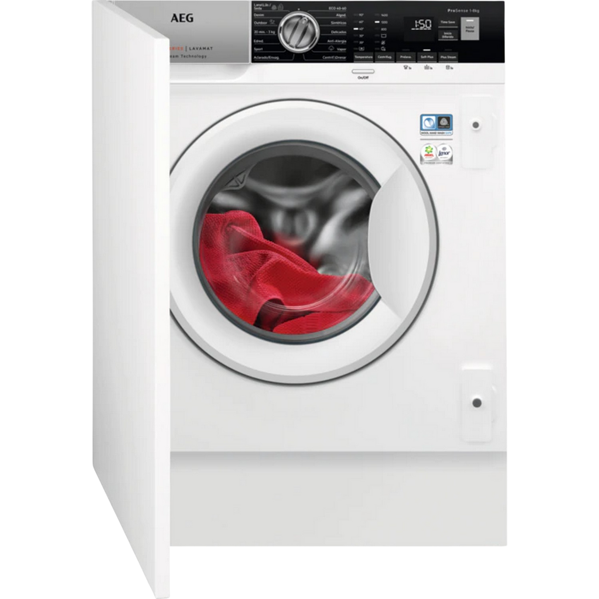 Lavadora carga frontal - L7FBG842BI AEG, 8 kg, Blanco