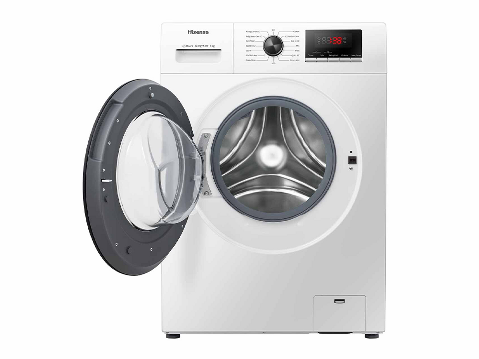 Lavadora carga frontal - WFPV8012EM HISENSE, 8 kg, Blanco