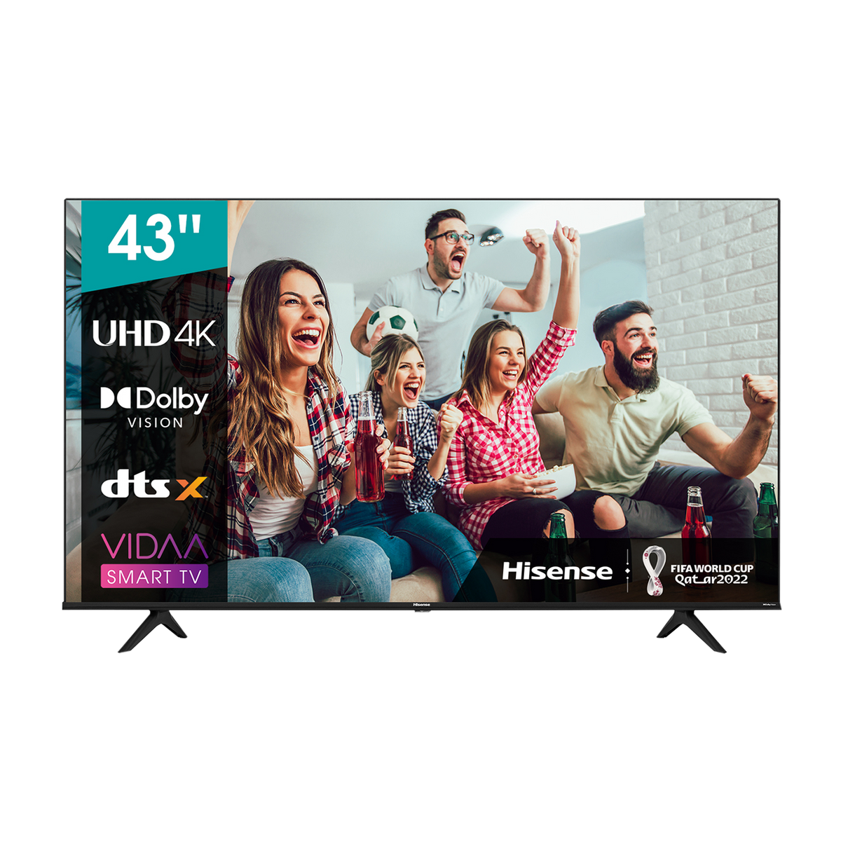 TV LED 43" 43A6BG - HISENSE, UHD 4K, Negro