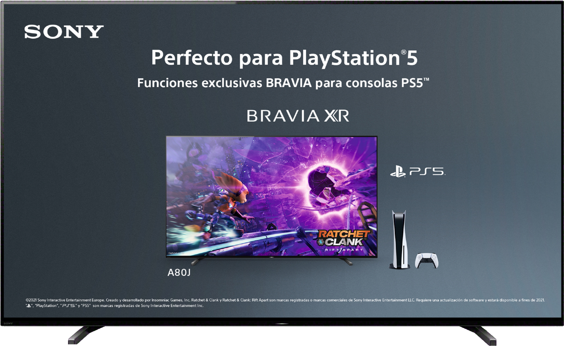 TV OLED 55" - XR55A80JAEP SONY, UHD 4K, null, Negro