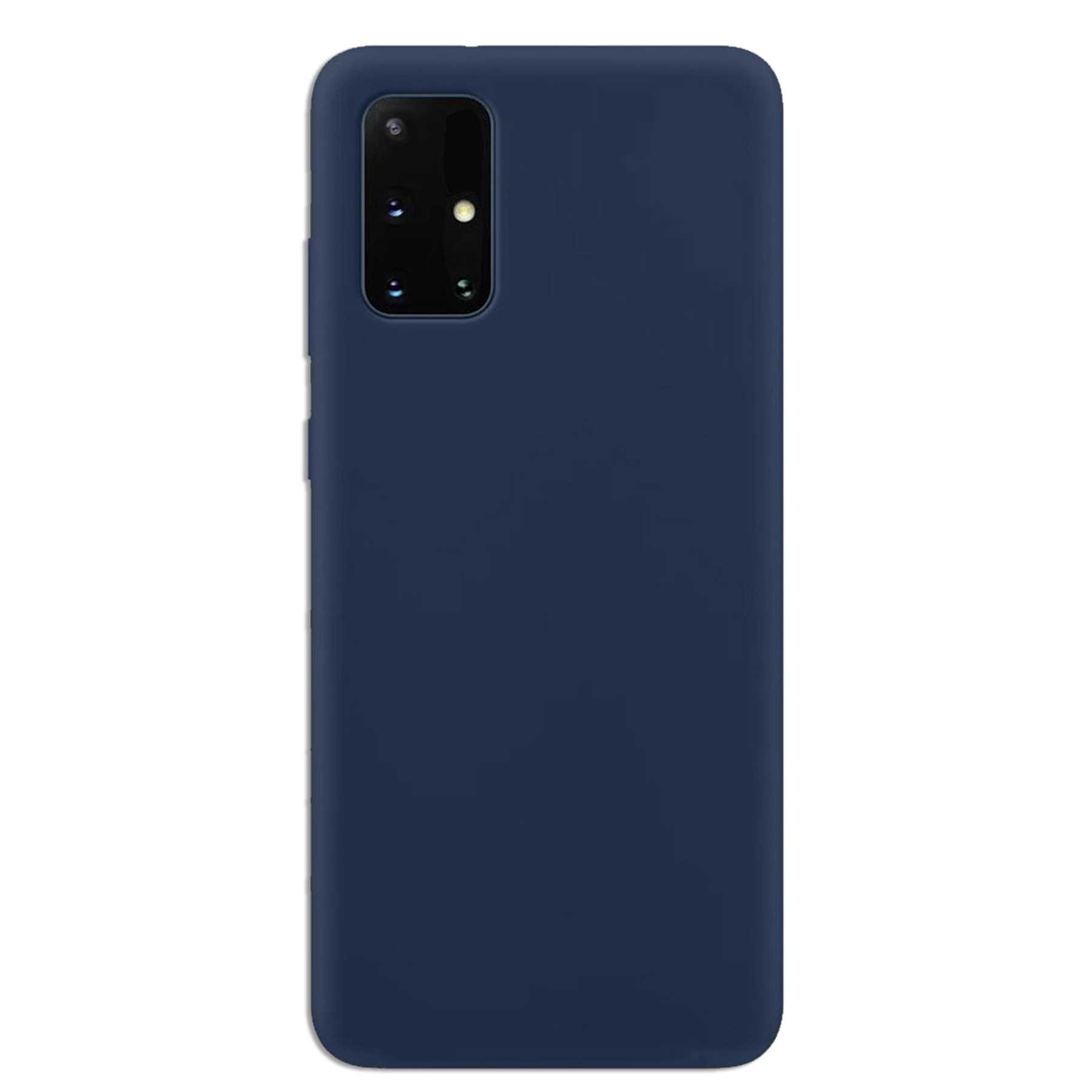 Dunkelblaue Handyhülle. Kameraaussparung. Einfarbiger Hintergrund. Sauberes Design.