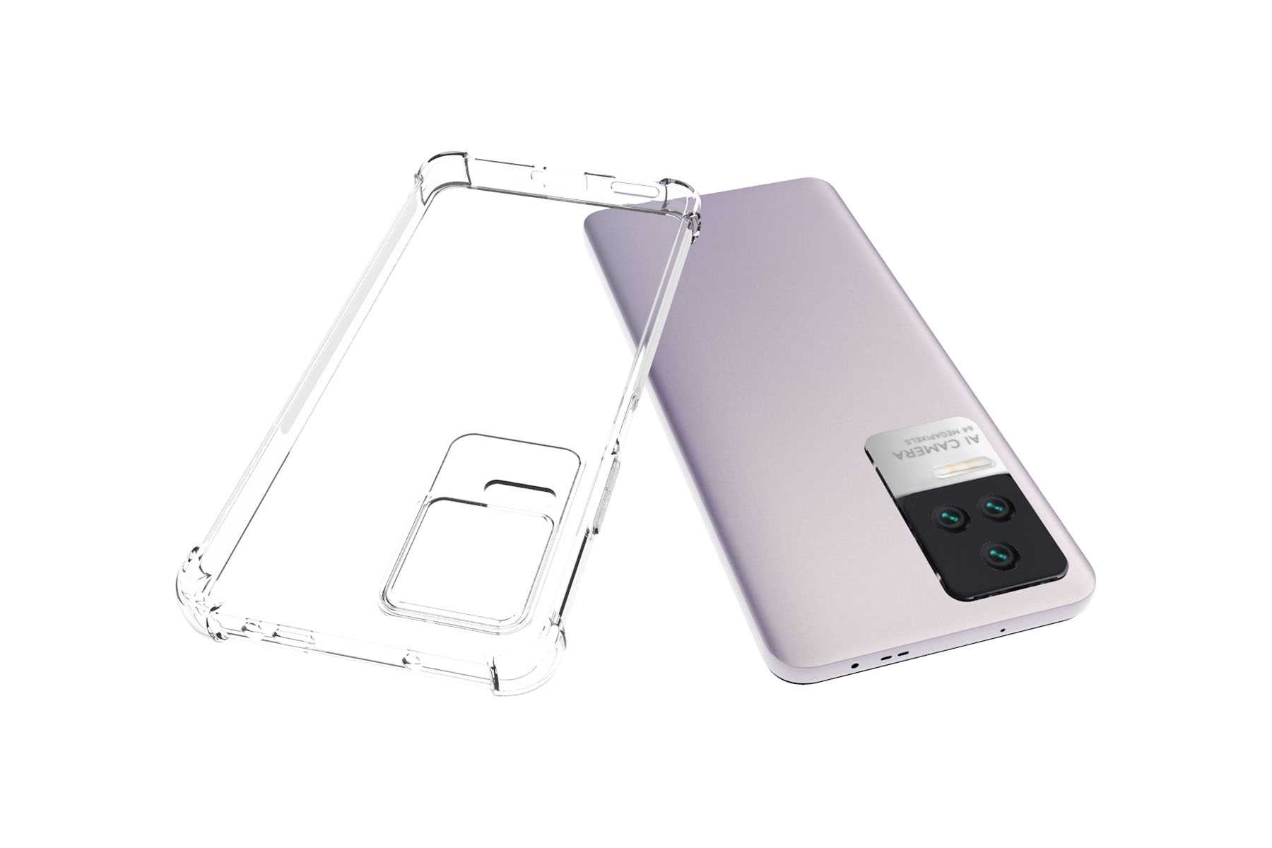 Eine klare Handyhülle neben einem Smartphone.