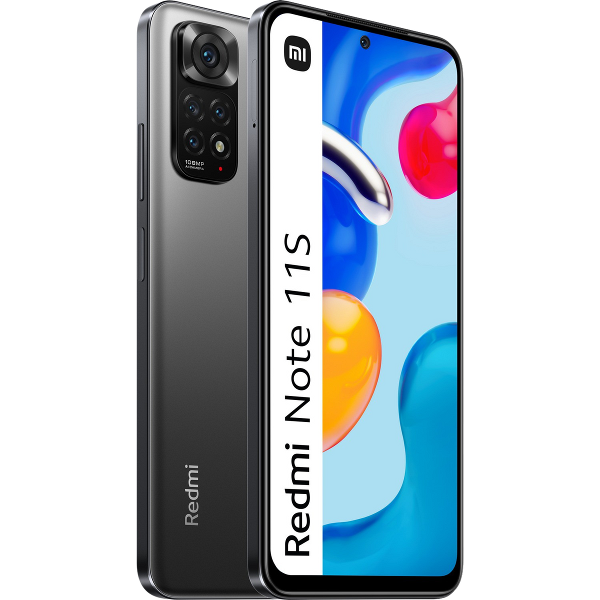 Ein schwarzer Laptop mit einem Bildschirm, der ein Logo anzeigt. Tastatur und Anschlüsse sind sichtbar.