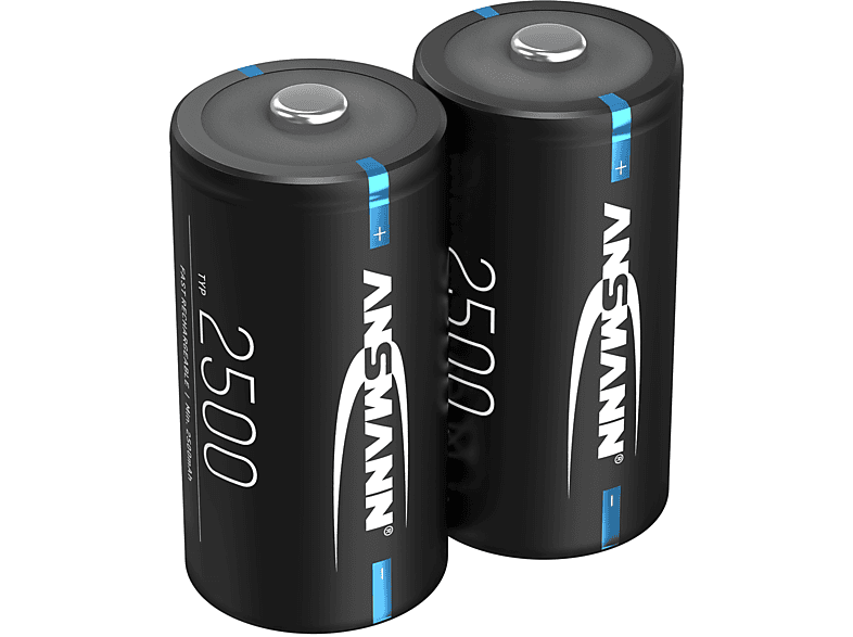 ANSMANN Black 2 C 2500 Baby Stück Batterie, 2500 (NiMH), Nickel-Metallhydrid Edition mAh Akku wiederaufladbar 1.2 Volt, C