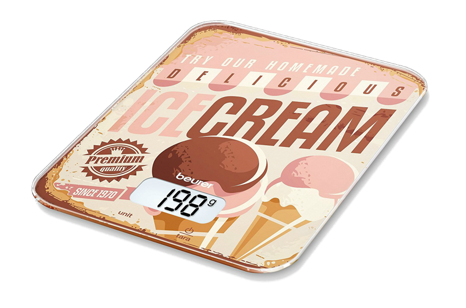 Balanza De Cocina beurer ks19 helado 5kg 1gr cream acero icecream capacidad 5 1 19