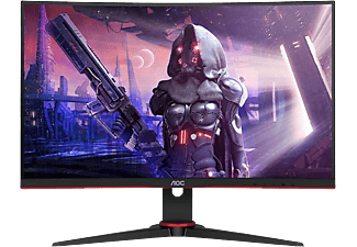 Monitor gaming  - C27G2AE/BK AOC, 27 ", Full-HD, 1 ms, HDMI 2.0 x 2, VGA, DisplayPort 1.4x1, Entrada de línea, Jack de 3,5 mm, Negro y Rojo