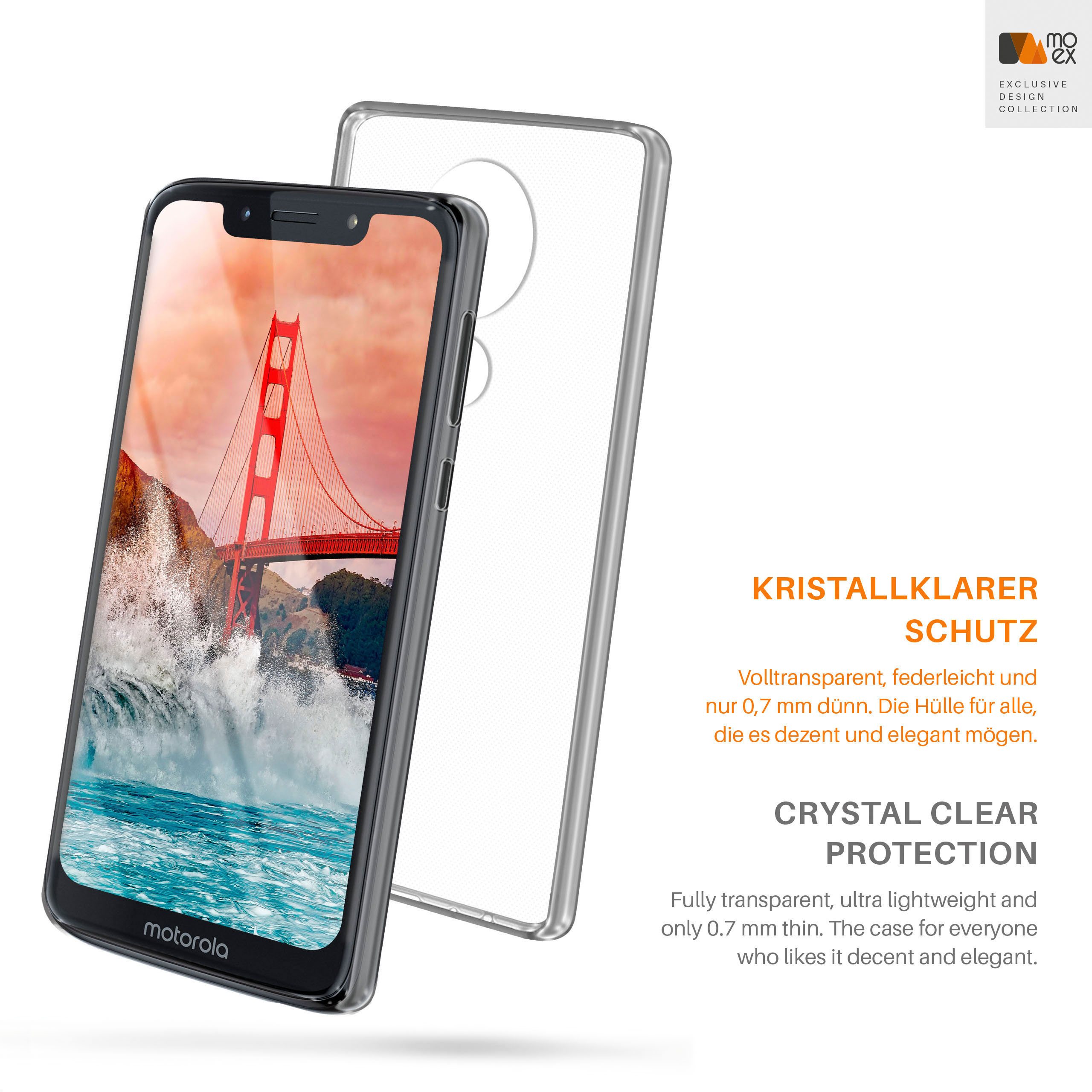 Aero Crystal-Clear Motorola, Backcover, Play, Moto Case, MOEX G7
