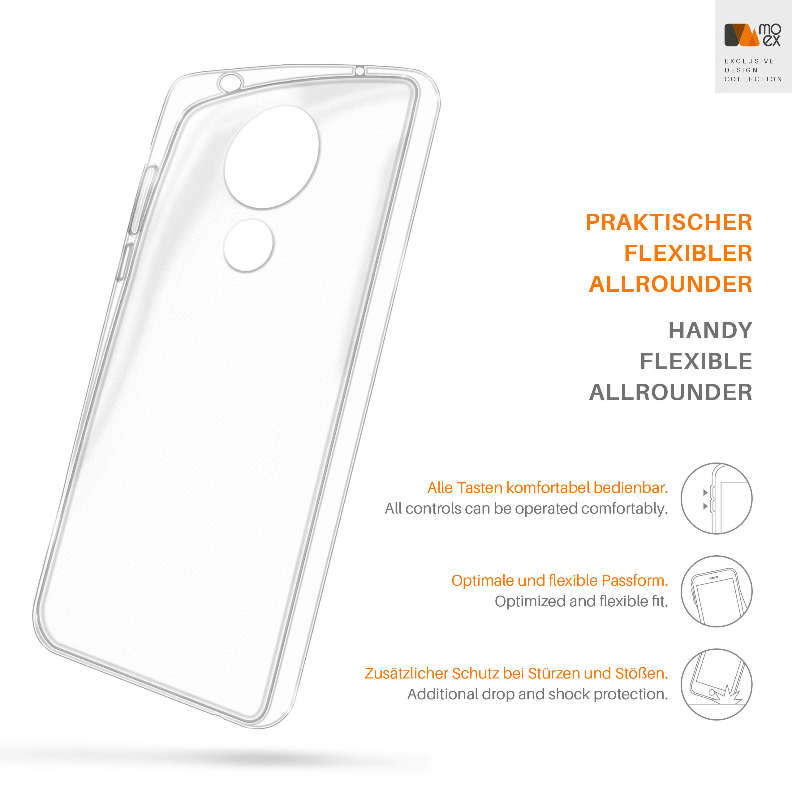 Aero Crystal-Clear Motorola, Backcover, Play, Moto Case, MOEX G7