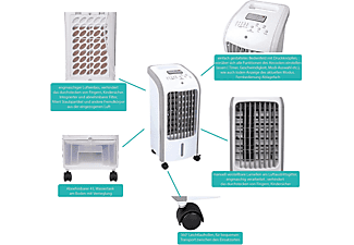 JUNG ALPINA Aircooler Klimagerät mit Wasserkühlung, Inkl. Fernbedienung + Timer weiß (Max. Raumgröße: 35 m², EEK: A+)